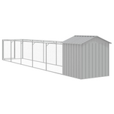 vidaXL Dog House with Roof Light Gray 46.1"x239.8"x48.4" Galvanized Steel