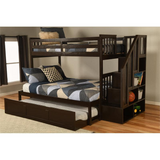 Kelcie Twin-Full Bunk Bed Dark Chocolate-Trundle Bed