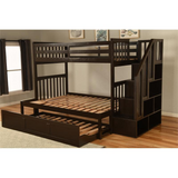 Kelcie Twin-Full Bunk Bed Dark Chocolate-Trundle Bed