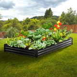 VEVOR Galvanized Raised Garden Bed Planter Box 94.5x47.2x11" Flower Vegetable - Spacious Planting Space, Easy Installation, User-friendly Design