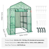 VEVOR Walk-in Green House, 4.6 x 4.6 x 6.6 ft, Greenhouse with Shelves and Zipper Door