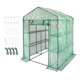 VEVOR Walk-in Green House, 4.6 x 4.6 x 6.6 ft, Greenhouse with Shelves and Zipper Door