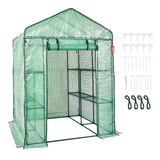 VEVOR Walk-in Green House, 4.6 x 4.6 x 6.6 ft, Greenhouse with Shelves and Zipper Door