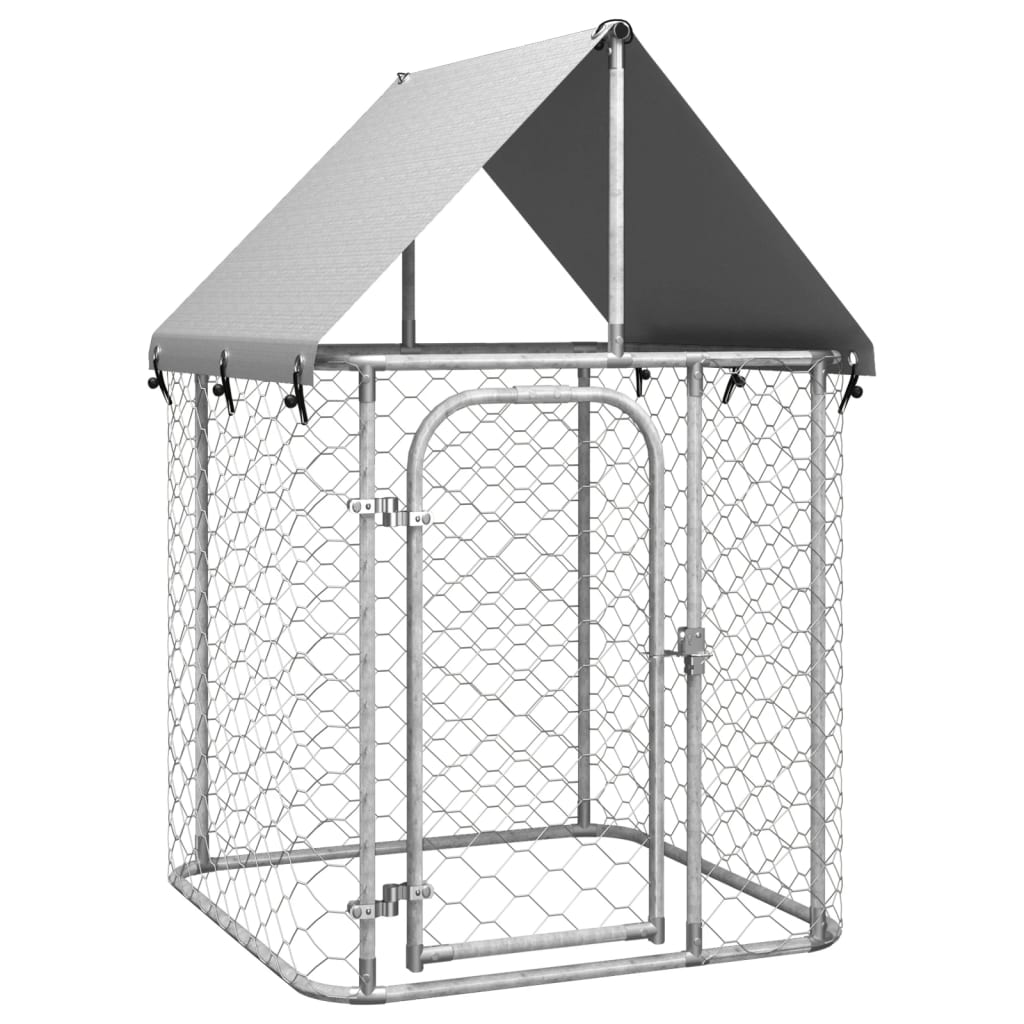 vidaXL Outdoor Dog Kennel with Roof 39.4"x39.4"x59.1"