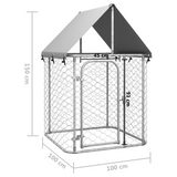 vidaXL Outdoor Dog Kennel with Roof 39.4"x39.4"x59.1"