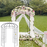 VEVOR Birdcage Shape Garden Arbor - 8' High x 5.2' Wide - Heavy Duty Wrought Iron Arbor - Wedding Arch Trellis for Climbing Vines in Outdoor Garden, Lawn, Backyard, Patio - Black