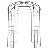 VEVOR Birdcage Shape Garden Arbor - 8' High x 5.2' Wide - Heavy Duty Wrought Iron Arbor - Wedding Arch Trellis for Climbing Vines in Outdoor Garden, Lawn, Backyard, Patio - Black