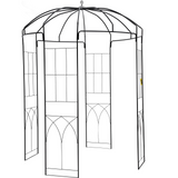 VEVOR Birdcage Shape Garden Arbor - 8' High x 5.2' Wide - Heavy Duty Wrought Iron Arbor - Wedding Arch Trellis for Climbing Vines in Outdoor Garden, Lawn, Backyard, Patio - Black