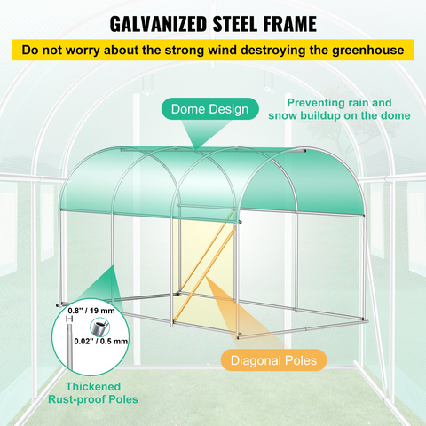 VEVOR Walk-in Tunnel Greenhouse, 12 x 7 x 7 ft Portable Plant Hot House