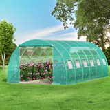 VEVOR Walk-in Tunnel Greenhouse - Portable Plant Hot House with Galvanized Steel Hoops and Roll-up Windows, Green