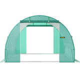 VEVOR Walk-in Tunnel Greenhouse - Portable Plant Hot House with Galvanized Steel Hoops and Roll-up Windows, Green