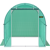 VEVOR Walk-in Tunnel Greenhouse - Portable Plant Hot House with Galvanized Steel Hoops, Zippered Door, and 6 Roll-up Windows, Green