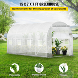 VEVOR Walk-in Tunnel Greenhouse | 15 x 7 x 7 ft | Portable Plant Hot House