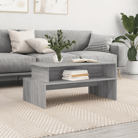 vidaXL Coffee Table Gray Sonoma 35.4"x21.7"x16.7" Engineered Wood - Elegant and Functional