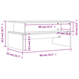 vidaXL Coffee Table Gray Sonoma 35.4"x21.7"x16.7" Engineered Wood - Elegant and Functional