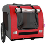 vidaXL Pet Bike Trailer Red and Gray Oxford Fabric&Iron - Comfortable and Sturdy