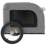 vidaXL Pet Bike Trailer Red and Gray Oxford Fabric&Iron - Comfortable and Sturdy