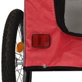 vidaXL Pet Bike Trailer Red and Gray Oxford Fabric&Iron - Comfortable and Sturdy