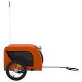 vidaXL Pet Bike Trailer - Orange and Black Oxford Fabric and Iron