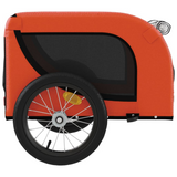 vidaXL Pet Bike Trailer - Orange and Black Oxford Fabric and Iron