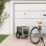 vidaXL Pet Bike Trailer Gray and Black Oxford Fabric&Iron - Durable, Comfortable, and Convenient