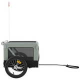 vidaXL Pet Bike Trailer Gray and Black Oxford Fabric&Iron - Durable, Comfortable, and Convenient