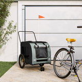 vidaXL Pet Bike Trailer Black and Gray Oxford Fabric and Iron