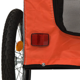 vidaXL Pet Bike Trailer Orange and Gray Oxford Fabric and Iron