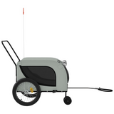 vidaXL Pet Bike Trailer Gray and Black Oxford Fabric and Iron