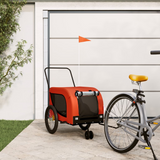 vidaXL Pet Bike Trailer Orange and Black Oxford Fabric and Iron