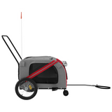 vidaXL Pet Bike Trailer Red and Gray - Comfortable and Convenient