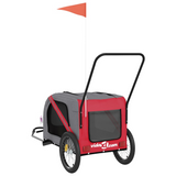 vidaXL Pet Bike Trailer Red and Gray - Comfortable and Convenient