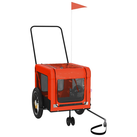 vidaXL Pet Bike Trailer Orange and Black - Comfortable and Durable