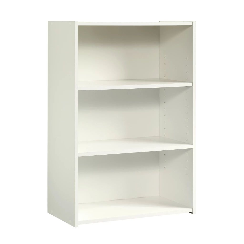 35" White Composite Three Tier Standard Bookcase - WhatYouNeedSales