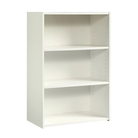 35" White Composite Three Tier Standard Bookcase - WhatYouNeedSales