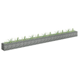 vidaXL Gabion Raised Bed Galvanized Steel 177.2"x11.8"x11.8" - Create a Stylish Border for Your Garden