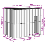 vidaXL Dog House with Roof Anthracite 84.3"x60.2"x71.3" Galvanized Steel