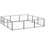 vidaXL Dog Playpen Black 96.9 ft² Steel - Spacious Outdoor Play Area for Your Dogs