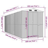 vidaXL Garden Shed Dark Brown 75.6"x238.6"x87.8" Galvanized Steel - Outdoor Storage Solution