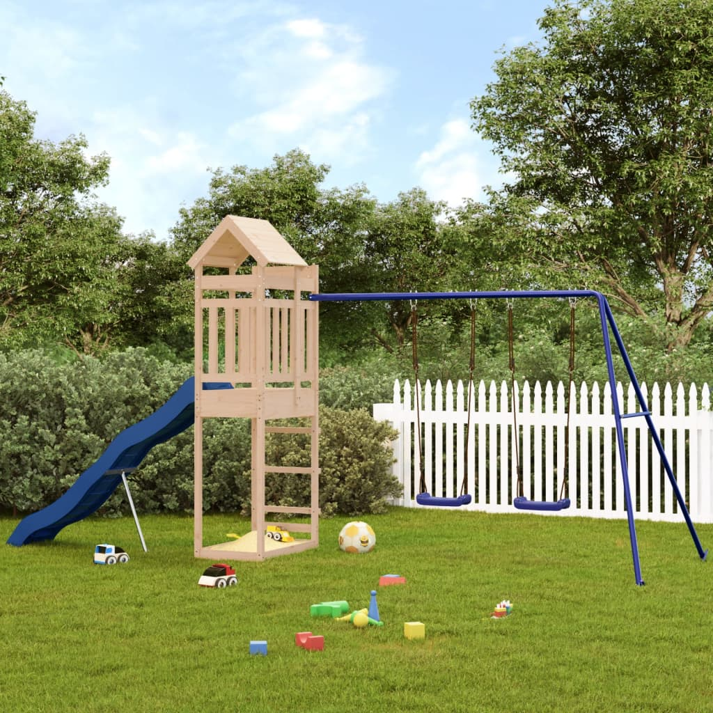 vidaXL Outdoor Playset Solid Wood Pine - Sturdy & Fun | vidaXL.com