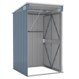 vidaXL Wall-mounted Garden Shed Gray 46.5"x39.4"x70.1" Galvanized Steel