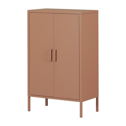 Eddison 2-Door Storage Cabinet, Burnt Orange - Stylish and Functional Storage Solution