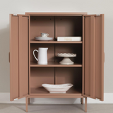 Eddison 2-Door Storage Cabinet, Burnt Orange - Stylish and Functional Storage Solution