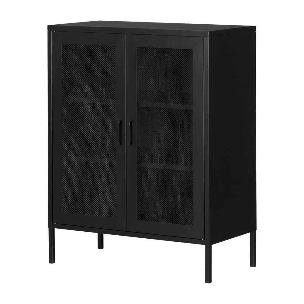 Eddison Mesh 2-Door Storage Cabinet, Black