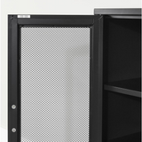 Eddison Mesh 2-Door Storage Cabinet, Black