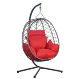 Summit Single-Person Egg Swing Chair in Grey Steel Frame | Outdoor Relaxation and Style