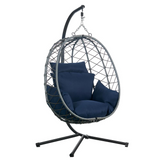 Single Person Egg Swing Chair in Grey Steel Frame With Removable Cushions