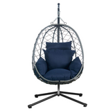 Single Person Egg Swing Chair in Grey Steel Frame With Removable Cushions