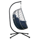 Single Person Egg Swing Chair in Grey Steel Frame With Removable Cushions