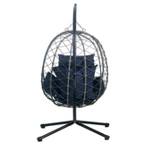 Single Person Egg Swing Chair in Grey Steel Frame With Removable Cushions